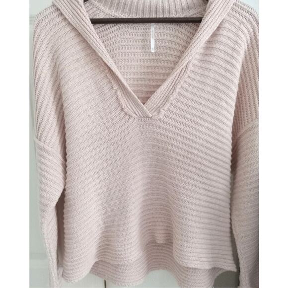 Free People Womens Marlie Pink Slouchy Drop Shoulder Pullover Sweater - Picture 7 of 8